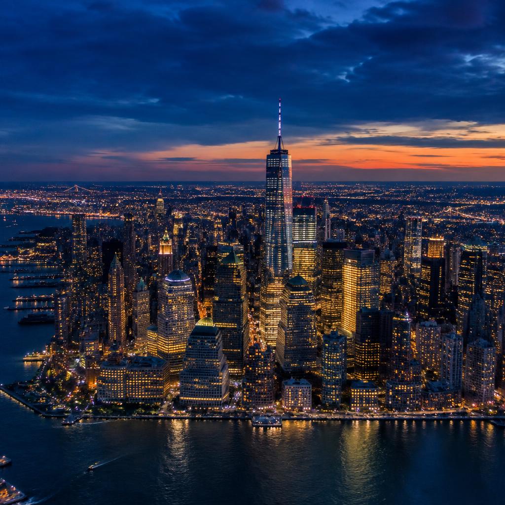 Manhattan skyline at night